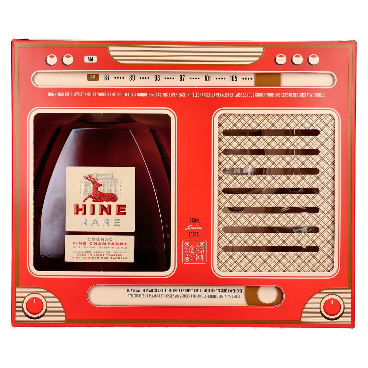 Hine RARE VSOP The Original Fine Champagne Cognac 40% vol. 0.7 l in a gift box with 2 glasses