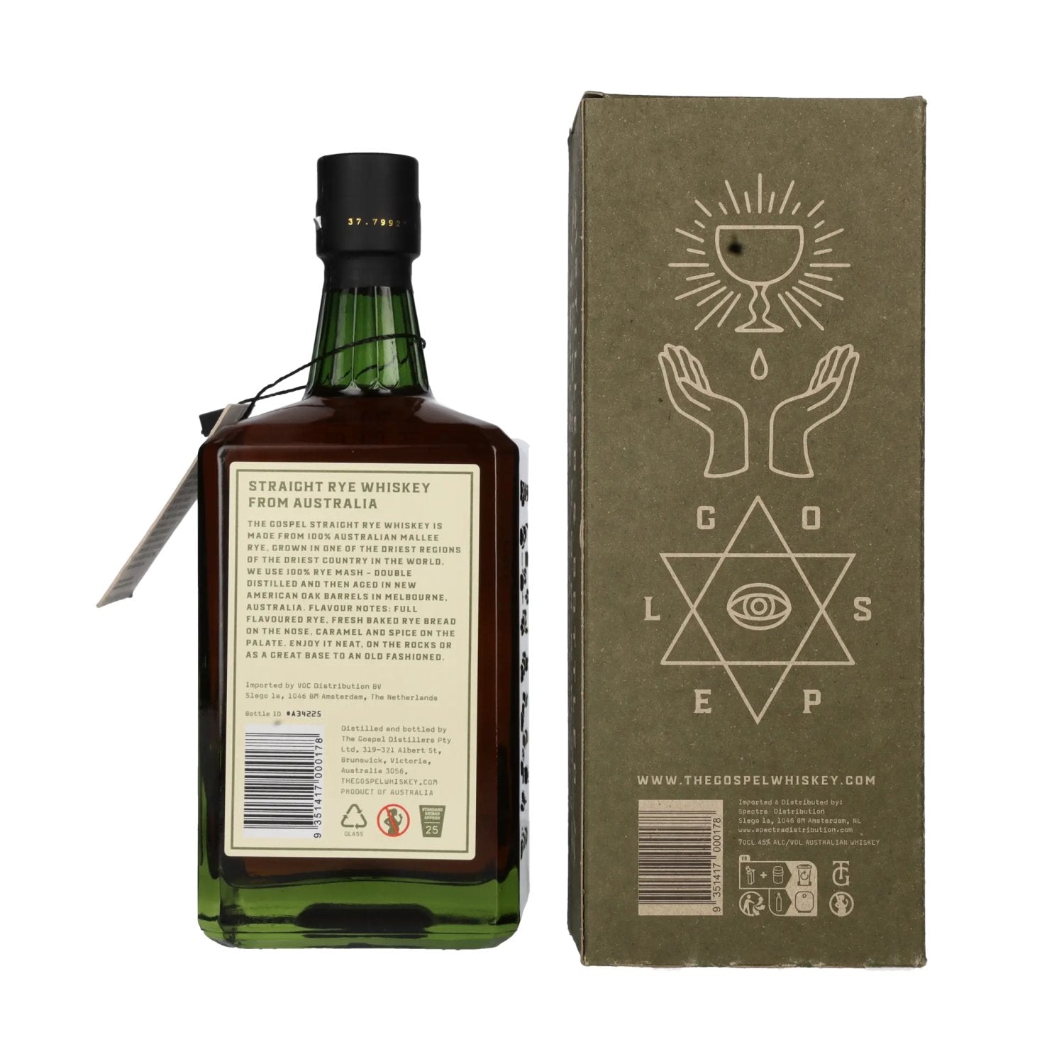 The Gospel Straight Rye Whiskey 45% Vol. 0,7l in gift box