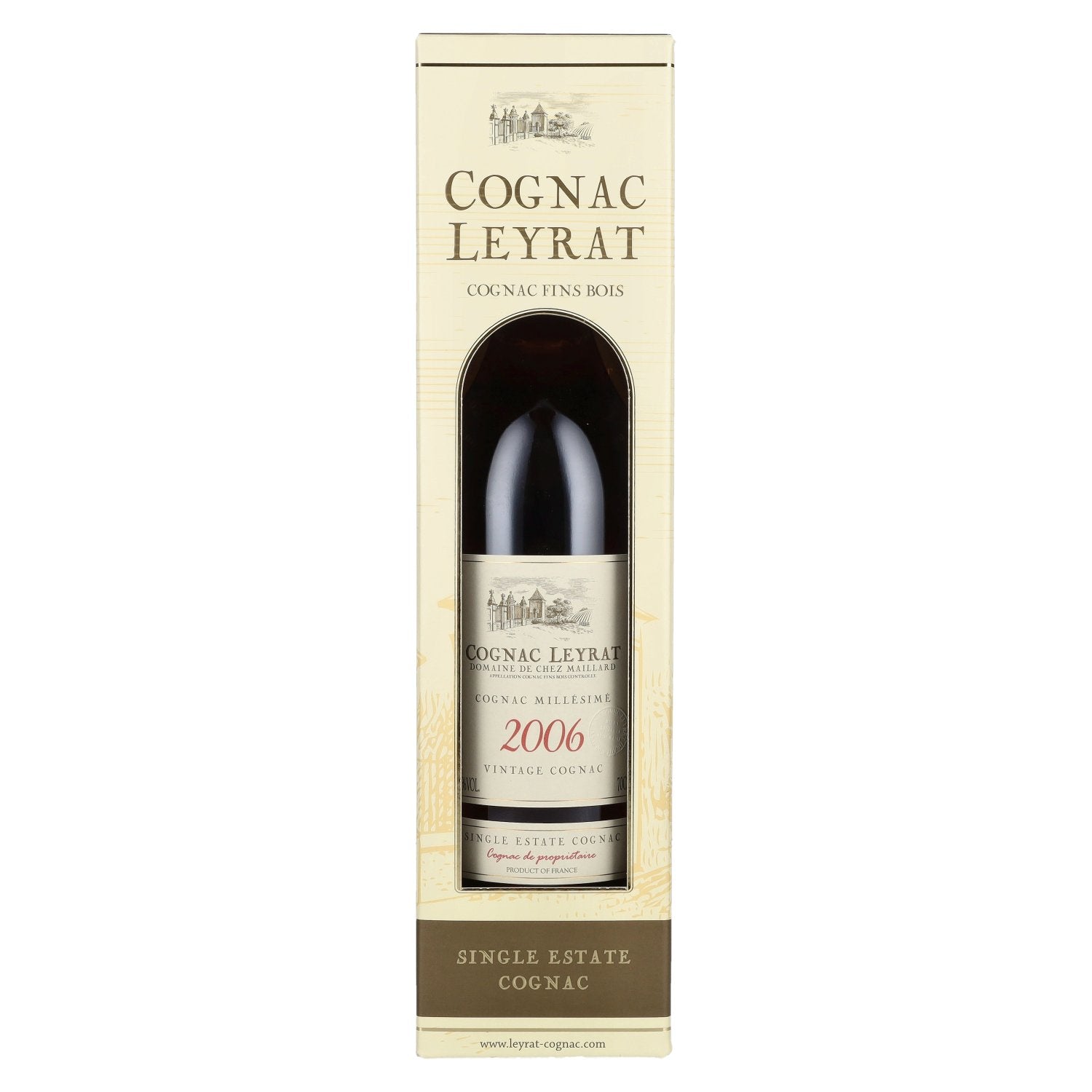 Cognac Leyrat Single Estate Cognac Vintage 2006 44% Vol. 0,7l in Geschenkbox