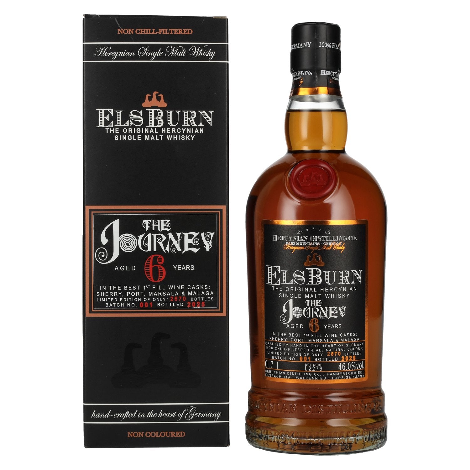 Elsburn 6 Years Old THE JOURNEY Single Malt Batch No. 001 2025 46% Vol. 0,7l in Geschenkbox
