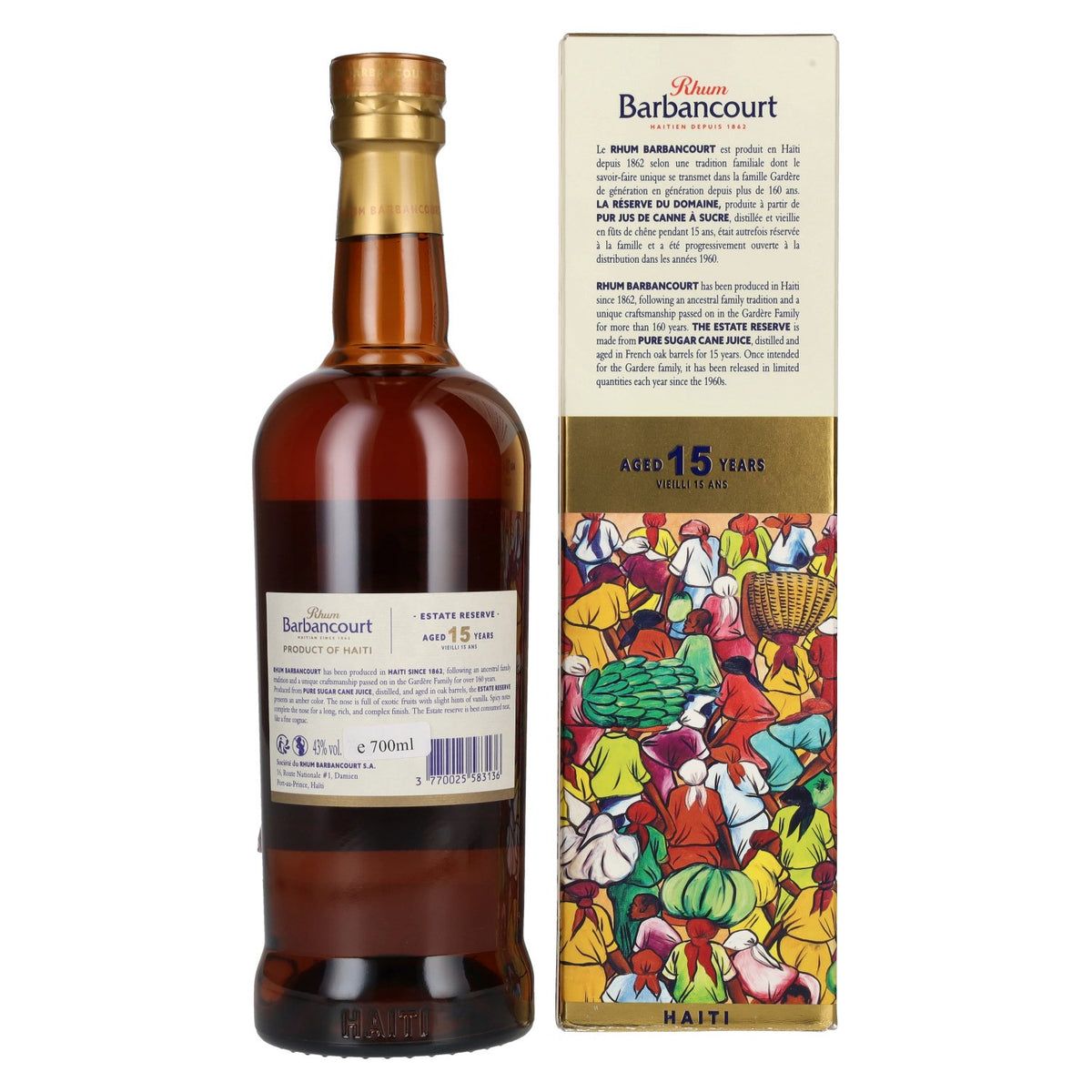 Barbancourt Rhum 15 Years Old Réserve du Domaine Rhum 43% Vol. 0,7l in gift box