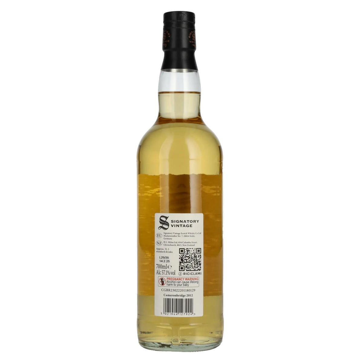 Signatory Vintage 100 Proof Edition CAMERONBRIDGE 12 Years Old Single Grain #1 2012 57,1% Vol. 0,7l