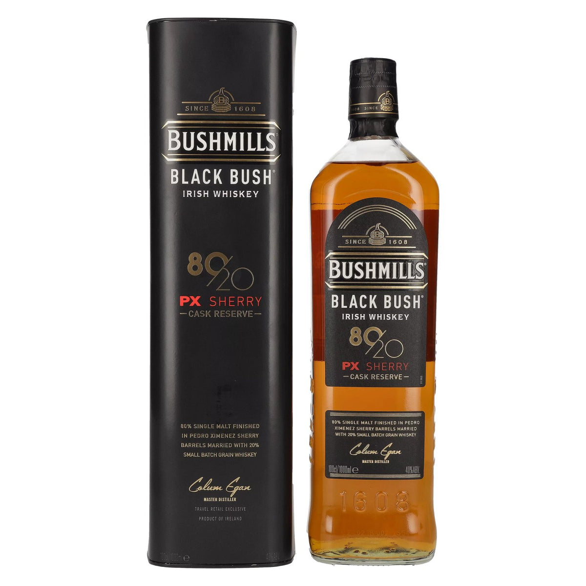 Bushmills BLACK BUSH 80/20 PX Sherry Cask Reserve Irish Whiskey 40% Vol. 1l in gift box