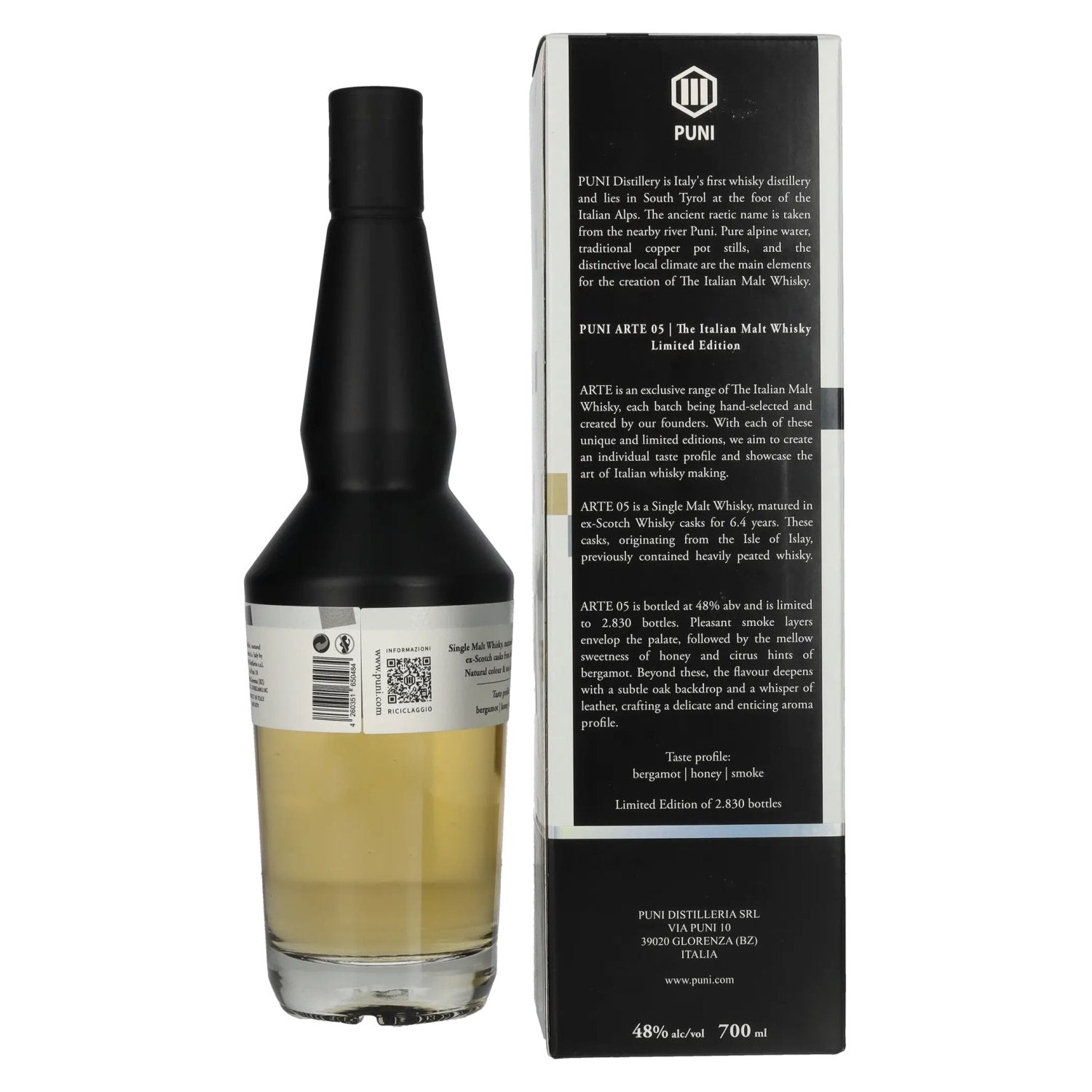 Puni ARTE N° 5 The Italian Malt Whisky Limited Edition 48% Vol. 0,7l in gift box