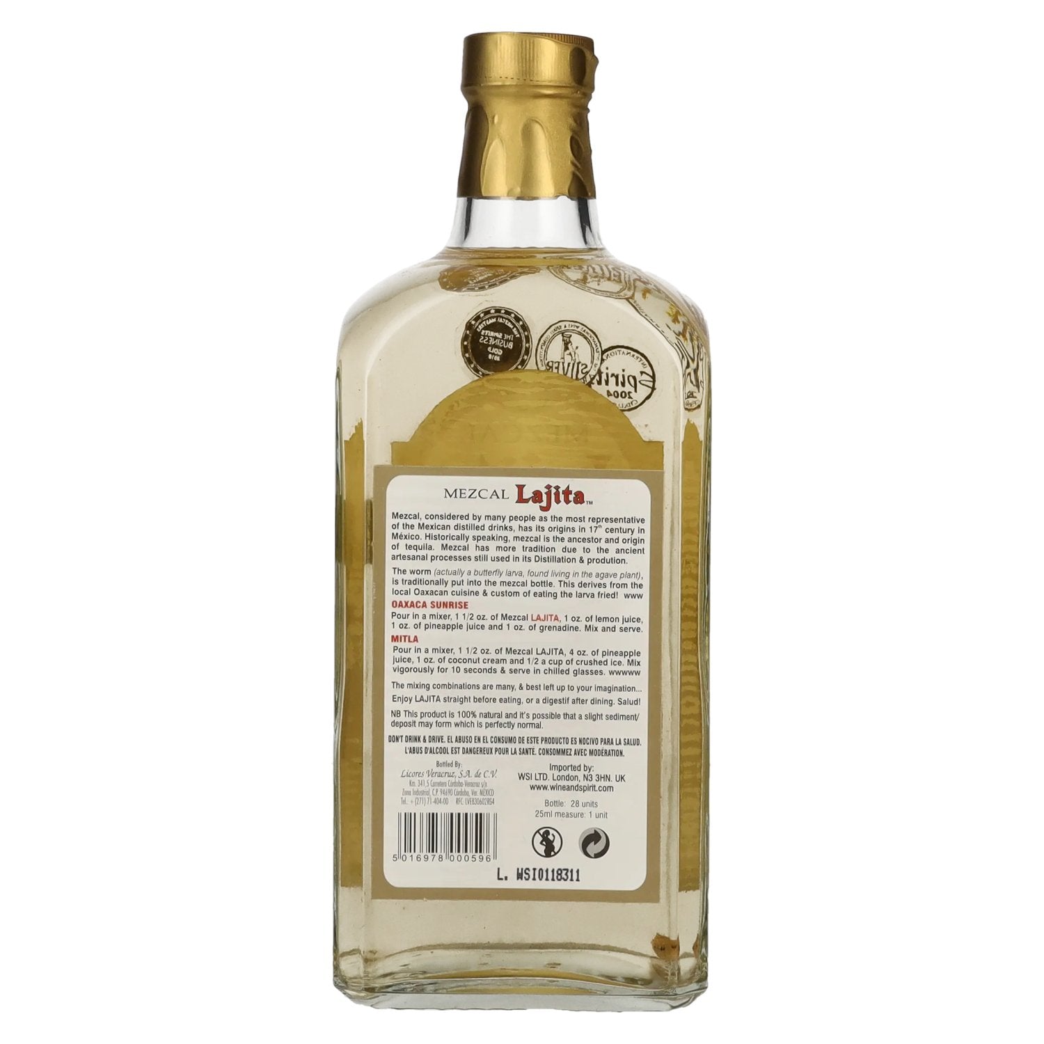 Lajita Mezcal REPOSADO with Agave Worm 40% Vol. 0,7l