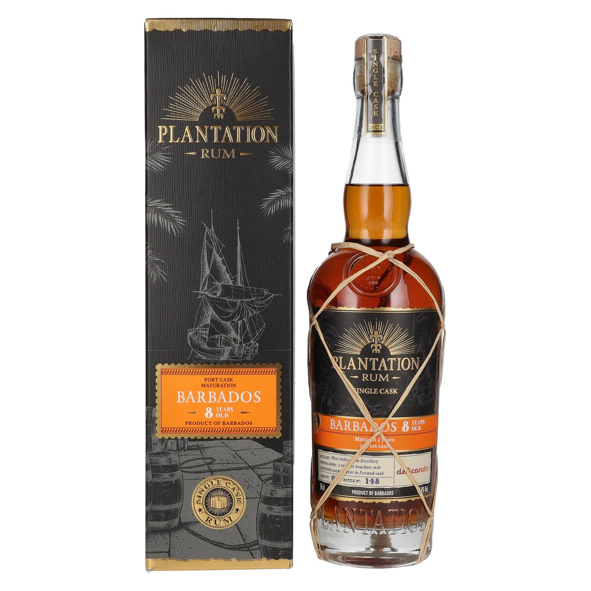 Plantation Rum BARBADOS 8 Years Old Port Finish by delicando 2023 46,8% vol. 0,7l en boîte cadeau